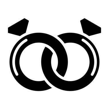 Alyans düz simgesi, vektör, illüstrasyon