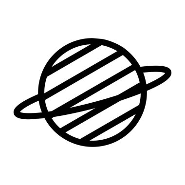 Güneş sistemi ikon vektörü. İnce çizgi işareti. izole edilmiş sınır sembolü çizimi