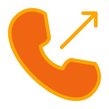 Telefon alıcısı vektör simgesi. biçim düz simge sembolü, turuncu ve sarı renkler, beyaz arkaplan.