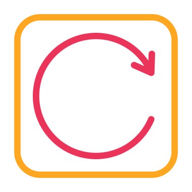 Düz yuvarlanmış vektör simgesini tazele