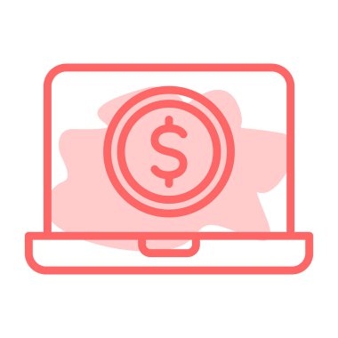 Dizüstü bilgisayar simgesi vektör çizimi