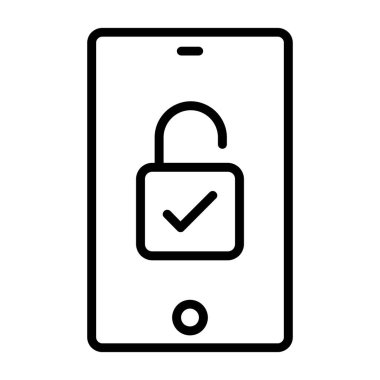 vektör ince çizgi simgesini kilitle