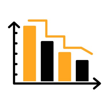 Beyaz arkaplan vektör illüstrasyonunda büyüme grafiği olan bar tablosu