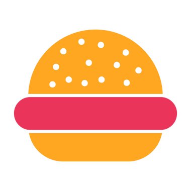 Hamburger ikonu vektör illüstrasyonu