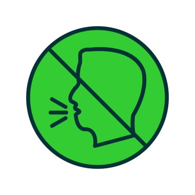 Beyaz arka planda yeşil çizgi baş simgesi izole edildi. İnsan kafası. vektör illüstrasyonu