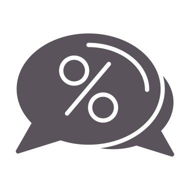 yüzde sembollü konuşma balonu