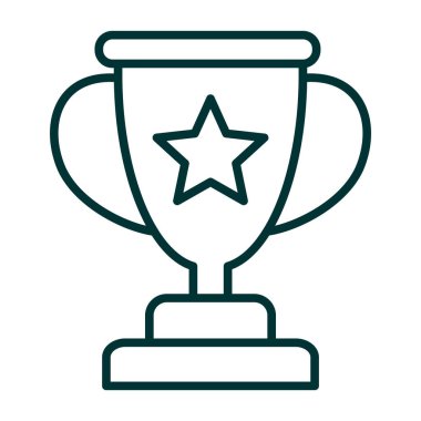 Kupa ikonu. düzenlenebilir dış hat vektör renk dolgu tasarımı. vektör illüstrasyonu.