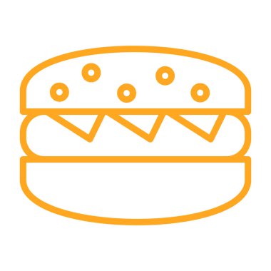 izole burger yemek ikonu vektör tasarımı