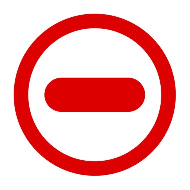 Hap işareti. Beyaz arkası beyaz olan kırmızı daire simgesi