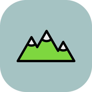 Dağ Dolu Işık Vektörü Simgesi Tasarımı