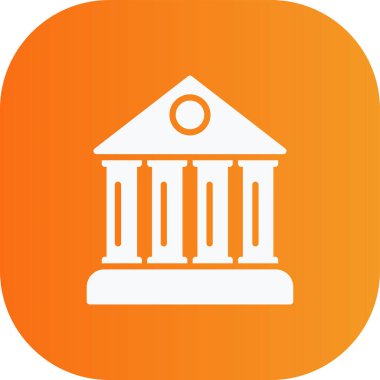 Banka binası ikonu, düz tasarım tarzı. bina simgesi