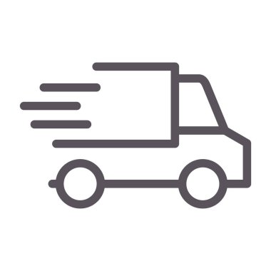 kamyon vektör ince çizgi simgesi