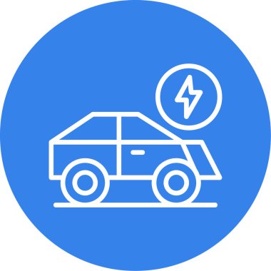 elektrik araba şarj simgesi ana hat biçiminde