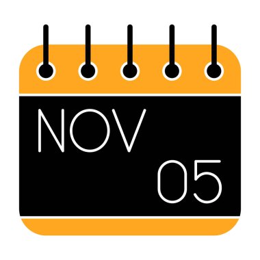 Düz biçimli takvim simgesi, vektör illüstrasyonu