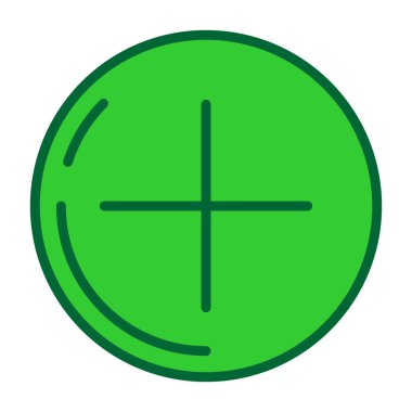 Yeşil daire simgesinin vektör illüstrasyonu