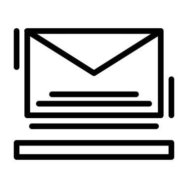 e-posta vektörü ince satır simgesi