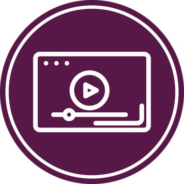Video oynatıcı ikon vektör illüstrasyonu