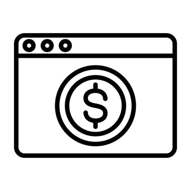 Dolar vektör ince çizgi simgesi