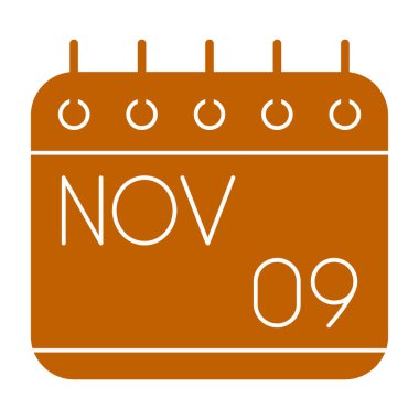 Kasım takvim simgesi, düz biçim