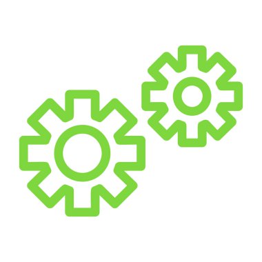 Beyaz arkaplanda dişli vektör simgesi