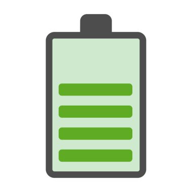 pil vektör simgesi. biçim iki renkli düz simge sembolü, eko yeşil ve gri renkler, yuvarlak açılar, beyaz arkaplan