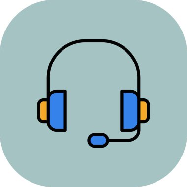 Kulaklık. Web simgesi basit illüstrasyon