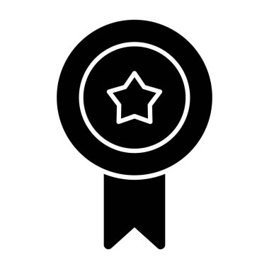 ödül vektörü glyph düz simgesi