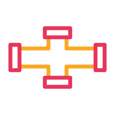 Beyaz arkaplanda izole edilmiş tek bir renk simgesinin vektör illüstrasyonu