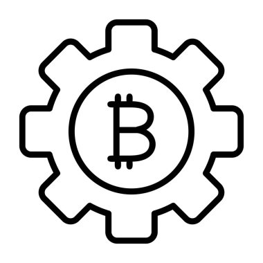 Bitcoin vektör ince çizgi simgesi