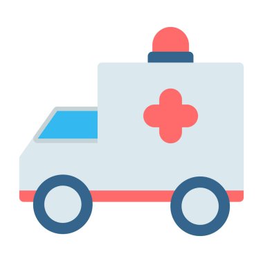 Ambulans acil tıbbi simgesi düz stil