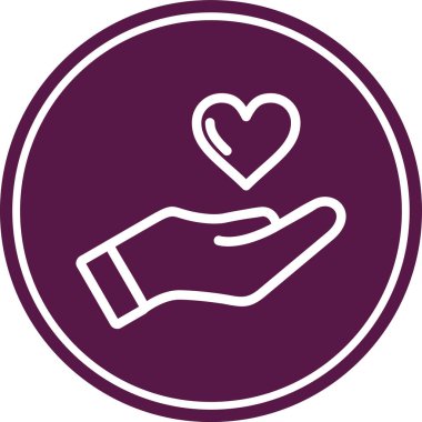 sevgi el düz vektör simgesi