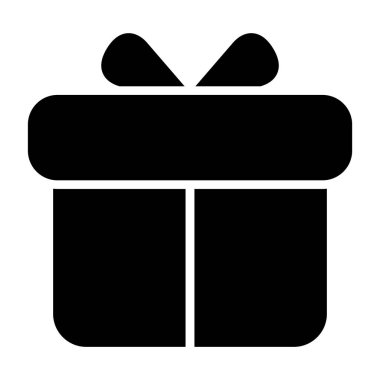 Hediye kutusu simgesi. Hediye kutusu vektör simgesi web için basit örnek