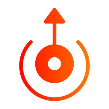 İzole edilmiş tek bir turuncu daire ok simgesinin vektör çizimi