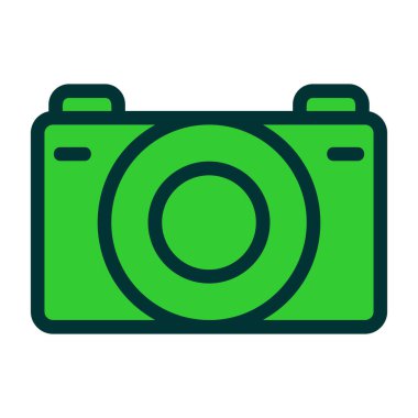 Fotoğraf Kamerası Simgesi. Vektör İllüstrasyonu