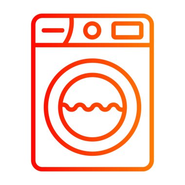 çamaşır makinesi simgesi, vektör illüstrasyonu