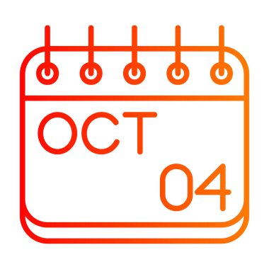 Bir tarihin Ekim ayındaki düz biçim simgesi, takvim tarihi