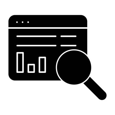 Arama glif düz vektör simgesi