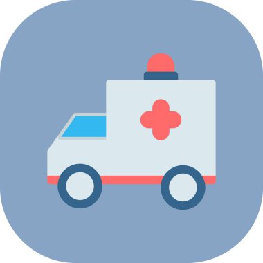 cankurtaran acil ambulans simgesi düz stil