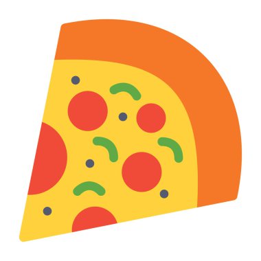 pizza vektörü düz renk simgesi