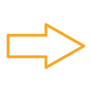 Yönlendirme vektörü simgesi. biçim çizgi sembolü, turuncu renk, beyaz arkaplan.