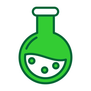 Yeşil sıvılı kimya şişesi..