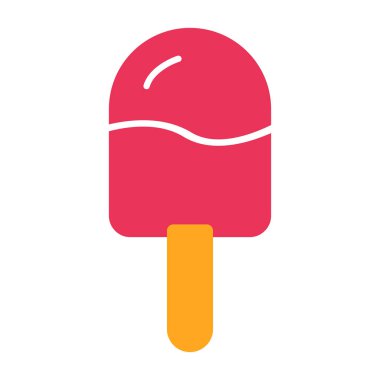 dondurma düz simgesi, vektör, illüstrasyon