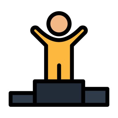 Podyum simgesi renk vektörünü kaldıran adam