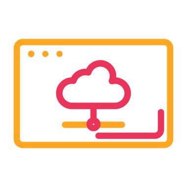 bilgisayar bulut hesaplama simgesi doldurulmuş ana hatlar biçiminde