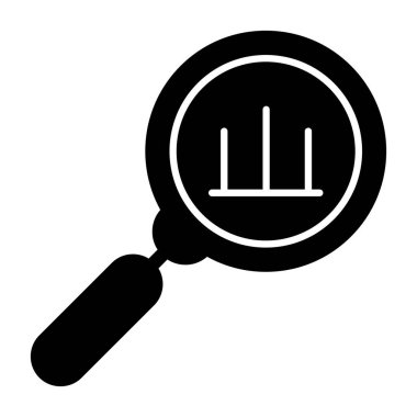 Büyütme cam simgesi, vektör illüstrasyonu