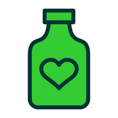 Kalp şişesi simgesi, vektör illüstrasyonu