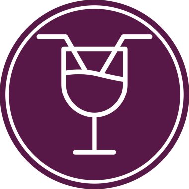 şarap cam ikonu vektör illüstrasyonu