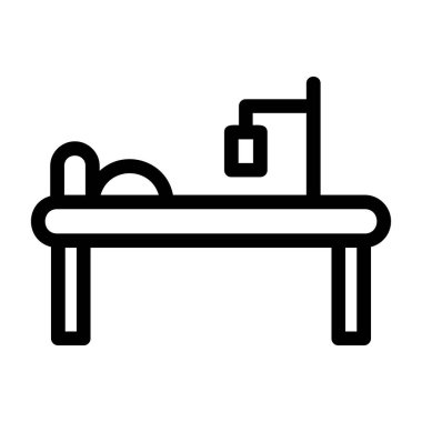 Otel yatağı ince çizgi vektör simgesi