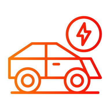 araba elektrikli ikon vektör illüstrasyonu