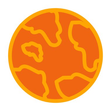 Düz dizaynlı bir dünya ikonu. Yeryüzü ikon vektör illüstrasyonu